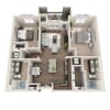 Floor plan: Two Bedroom B2E