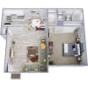 Floor plan: One Bedroom, One Bathroom