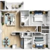 Floor plan: 2 Bedroom 2 Bath: P-Reno