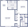Floor plan: One Bedroom (A, B, C)