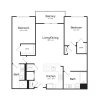 Floor plan: Two Bedroom/Two Bath (2M-A) Balcony
