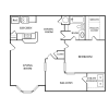 Floor plan: 1 Bedroom - 1 Bath