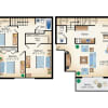 Floor plan: 3Bed 1.5Bath Townhome 1352 sf