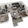 Floor plan: 2 BR Grand Courtyard Garage