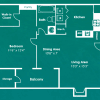 Floor plan: 1x1B