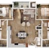 Floor plan: 2BD, 2BTH A