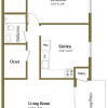 Floor plan: 1 Bedroom 1 Bath