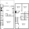 Floor plan: Spruce: 3 Bedroom Townhouse