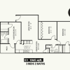 Floor plan: Renovated 3 Bedroom · 2 Bath Apartment 1st Month Half Off + 2nd Month Prorated Call: 806-794-3185