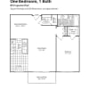 Floor plan: Renovated 1 Bed 1 Bath 