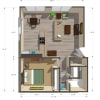 Floor plan: One Bedroom One Bath