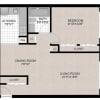 Floor plan: 1-BR/1BA