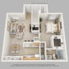 Floor plan: One Bedroom One Bath