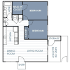 Floor plan: 2 Bedroom 1 Bathroom