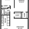 Floor plan: 2 bed/1 bath   Willow