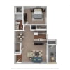 Floor plan: 1x1
