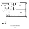 Floor plan: 1 Bed Foyer w/Juliette