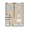 Floor plan: 1 Bed, 1 Bath