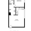 Floor plan: 1 Bedroom, 1 Bath