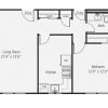 Floor plan: 1 Bedroom / 1 Bath