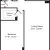 Floor plan: 1 Bedroom A