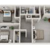 Floor plan: 3 Bed 2.5 Bath