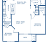 Floor plan: 2BR 1BA 854 sqft