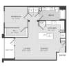 Floor plan: 1BR 1BA (A6 - 862 SF)