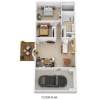 Floor plan: Two Bedroom One Bathroom