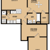 Floor plan: A2 733 Sq. Ft. 2nd Floor