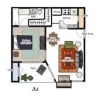 Floor plan: A1A 1x1