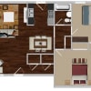 Floor plan: 2 Bed 1 Bath