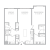 Floor plan: B08 - 2BR 2BA (1077 SF)