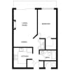 Floor plan: One Bedroom, One Bathroom 