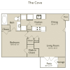 Floor plan: 1 Bedroom, 1 Bathroom