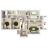 Floor plan: 3 Bed/2 Bath Upstairs