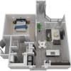 Floor plan: Pearl - 1x1 (lv-A4)