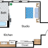 Floor plan: Renovated Studio 03A Tier