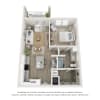 Floor plan: The Salvo 1 BD 1BA