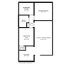 Floor plan: 3 BD / 1 BA