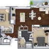Floor plan: Two Bedrooms/Two Baths