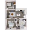 Floor plan: Port: 2 Bedroom Apartment