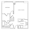 Floor plan: One Bedroom - 50 WB