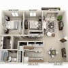 Floor plan: 2 Bedroom