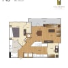 Floor plan: A5 1 BR / 1 BA / Study