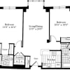 Floor plan: 2 Bedrooms K