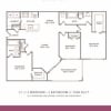 Floor plan: 3 bed/2 bath