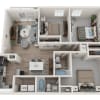 Floor plan: 3 Bed 2 Bath