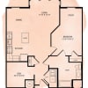 Floor plan: Portland Flats A9 1 Bed 1 Bath Den