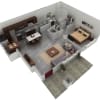 Floor plan: 1 BR Grand Courtyard
